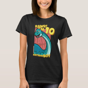 Rawr I'm 10 Birthday Boys 10th Birthday Dino Bron T-Shirt
