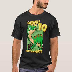 Rawr I'm 10 Birthday Boys 10th Birthday Dino Igua T-Shirt