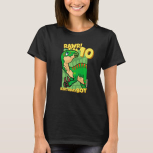 Rawr I'm 10 Birthday Boys 10th Birthday Dino Iguan T-Shirt