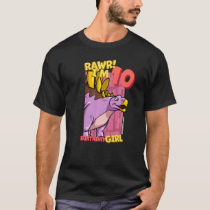 Rawr I'm 10 Birthday Girls 10th Birthday Dino Kent T-Shirt