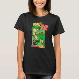 Rawr I'm 12 Birthday Girls 12th Birthday Dino Igua T-Shirt