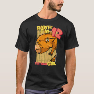 Rawr I'm 12 Birthday Girls 12th Birthday Dino Lept T-Shirt
