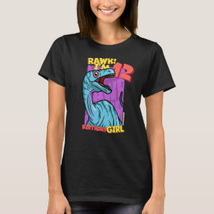 Rawr I'm 12 Birthday Girls 12th Birthday Dino Noas T-Shirt