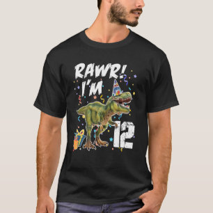 Rawr I'm 12 Birthday Rex Dinosaur Party for Boys T-Shirt