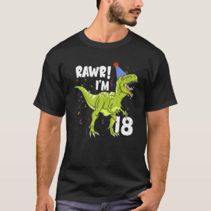 Rawr I'm 18 Birthday T Rex Dinosaur Party Gift for T-Shirt