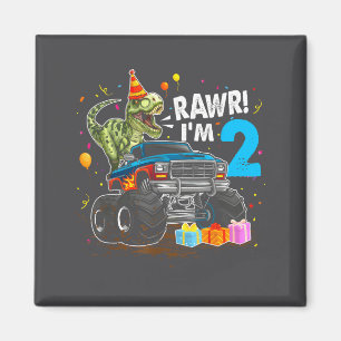 Rawr I'm 2 2nd Birthday T Rex Dinosaur Funny Party Magnet