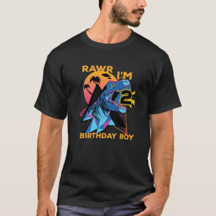Rawr I'm 2 Dinosaur Trex 2Nd Birthday Child Girl B T-Shirt