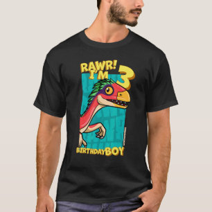 Rawr I'm 3 Birthday Boys 3rd Birthday Dino Deinon T-Shirt