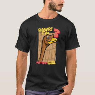 Rawr I'm 3 Birthday Girls 3rd Birthday Dino Gallim T-Shirt