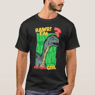Rawr I'm 3 Birthday Girls 3rd Birthday Dino Mussa T-Shirt