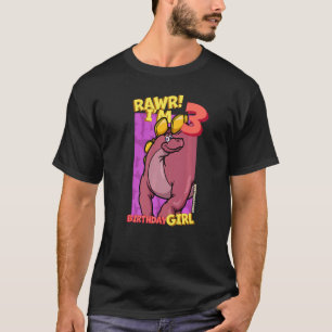Rawr I'm 3 Birthday Girls 3rd Birthday Dino Wuerho T-Shirt