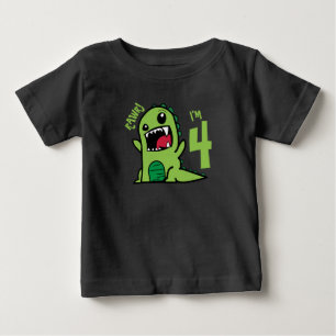 Rawr I'm 4 4th Birthday Dinosaur Shirt