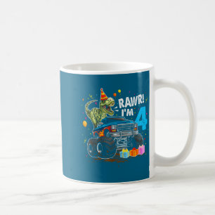 Rawr I'm 4 4th Birthday T Rex Dinosaur Funny Party Coffee Mug