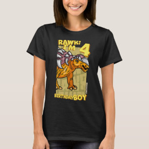 Rawr I'm 4 Birthday Boys 4th Birthday Dino Edmonto T-Shirt