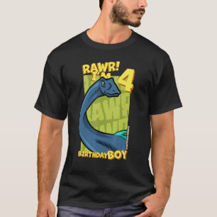 Rawr I'm 4 Birthday Boys 4th Birthday Dino Quaesi T-Shirt