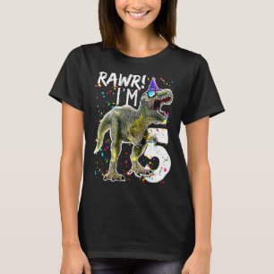 Rawr I'm 5 5th Birthday Party Rex Dinosaur For Bo T-Shirt