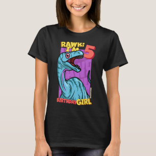 Rawr I'm 5 Birthday Girls 5th Birthday Dino Noasa T-Shirt