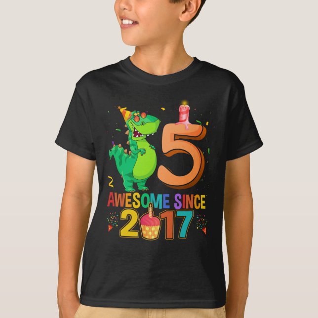 Rawr I'm 5 Kids 5 Year Old 5th Birthday T-Shirt (Front)