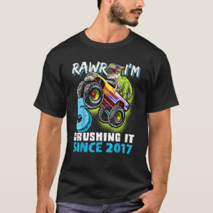 Rawr I'm 5 Monster Truck Dinosaur 5th Birthday Par T-Shirt