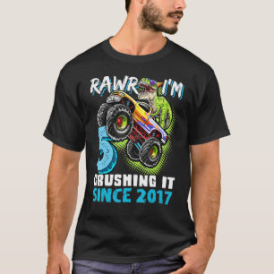 Rawr I'm 5 Monster Truck Dinosaur 5th Birthday Par T-Shirt