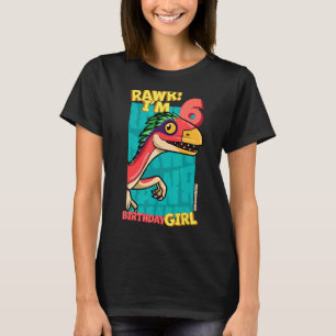 Rawr I'm 6 Birthday Girls 6th Birthday Dino Deino T-Shirt