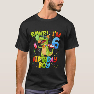 Rawr Im 6th Birthday Boy Dinosaur Family Party Dec T-Shirt