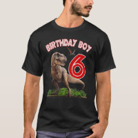 Rawr I'm 6th Dinosaurs Birthday Boy 6 Years Old Re