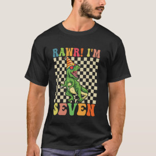 Rawr I'm 7 7th Birthday T Rex Dinosaur Party Gifts T-Shirt
