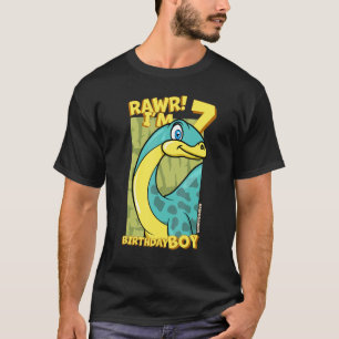 Rawr  I'm 7 Birthday Boys 7th Birthday Dino Apatos T-Shirt
