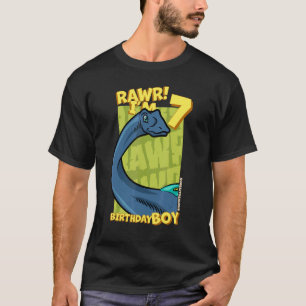 Rawr I'm 7 Birthday Boys 7th Birthday Dino Quaesi T-Shirt