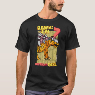 Rawr I'm 7 Birthday Girls 7th Birthday Dino Edmont T-Shirt