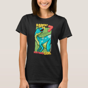 Rawr I'm 7 Birthday Girls 7th Birthday Dino Hypsil T-Shirt