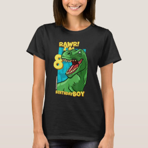 Rawr  I'm 8 Birthday Boys 8th Birthday Dino Tyrann T-Shirt