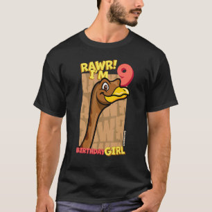 Rawr I'm 9 Birthday Girls 9th Birthday Dino Galli T-Shirt