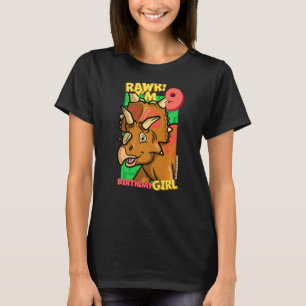 Rawr I'm 9 Birthday Girls 9th Birthday Dino Xenoce T-Shirt