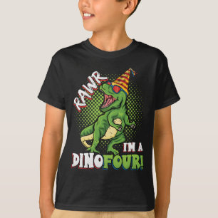 Rawr I'm a Dinofour 4th Birthday Dinosaur Boy T-Shirt
