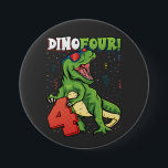 Rawr I'm a Dinofour 4th Birthday Dinosaur Round 7.5 Cm Round Badge<br><div class="desc">Rawr I'm a Dinofour T Rex Dinosaur 4th Birthday Party Boys design Gift Round Button Classic Collection.</div>