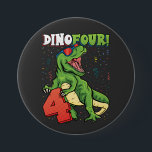 Rawr I'm a Dinofour 4th Birthday Dinosaur Round 7.5 Cm Round Badge<br><div class="desc">Rawr I'm a Dinofour T Rex Dinosaur 4th Birthday Party Boys design Gift Round Button Classic Collection.</div>