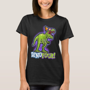 Rawr I'm a Dinofour Rex Dinosaur 4th Birthday Part T-Shirt