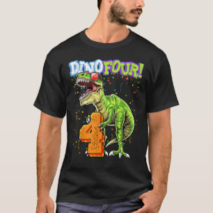 Rawr I'm a Dinofour T Rex Dinosaur 4th Birthday Pa T-Shirt