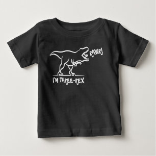 Rawr I'm Three -Rex 3rd Birthday Dinosaur Shirt, Baby T-Shirt