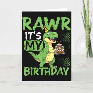 Rawr It’s My Birthday Funny T-rex Party Card