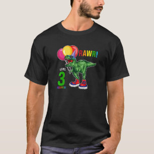 Rawr Level 3 Accepted Third Birthday Birthday Of B T-Shirt