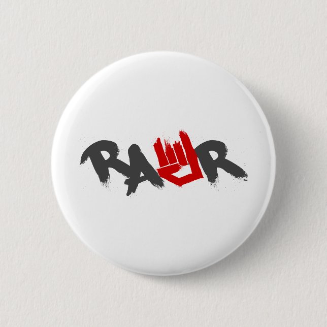 Rawr Logo - Emo, goth, alternative, rock, grunge 6 Cm Round Badge (Front)