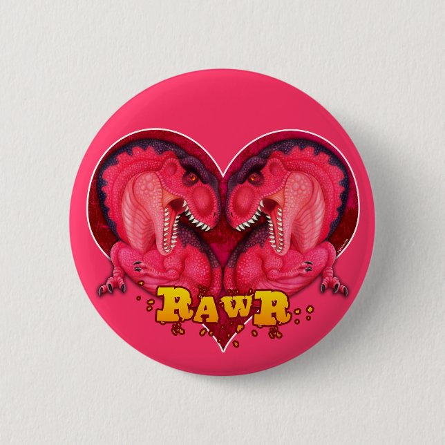 Rawr Love-a-saurus 6 Cm Round Badge (Front)