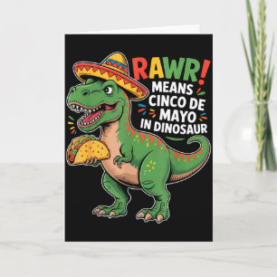 Rawr Means Cinco De Mayo In Dinosaur Kids Boys Tac Card