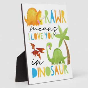 Rawr Means I love you Boys Dinosaur Room Sign Plaque