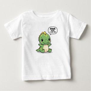 Rawr Means I Love You Cute Dinosaur Cartoon Baby T-Shirt