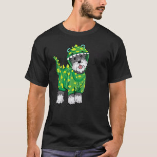 Rawr Miniature Schnauzer Dinosaur Dog T-Shirt