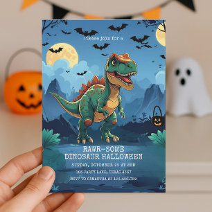 RAWR-some Dinosaur Halloween Kids Party Holiday Card